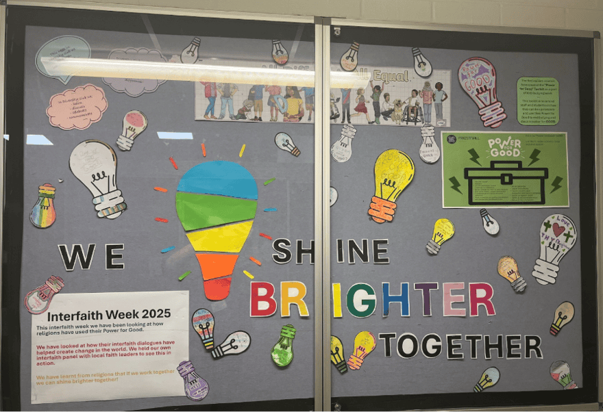 PRS Shine bright together display - Priestnall School